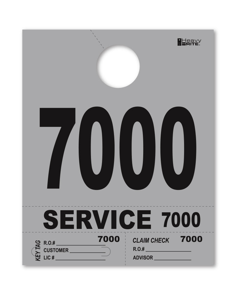 HeavyBrite 4 Part Service Tag Dispatch Numbers