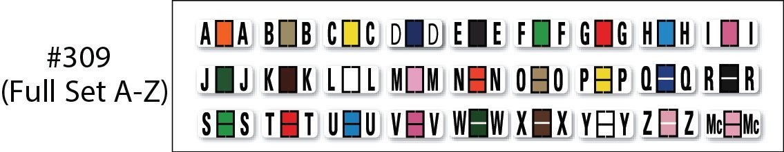 File Right Color-Code Alphabet Labels - Ringbook - Full Set (A-Z) - flywheelnw.com