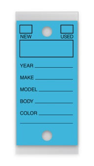 Versa Tag Key Tag Blue; image is a blue key tag with a hole on the top and a hole on the bottom. www.flywheelnw.com