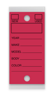 Versa Tag Key Tag in Red; image is a red key tag with a hole on the bottom and a hole on the top. www.flywheelnw.com