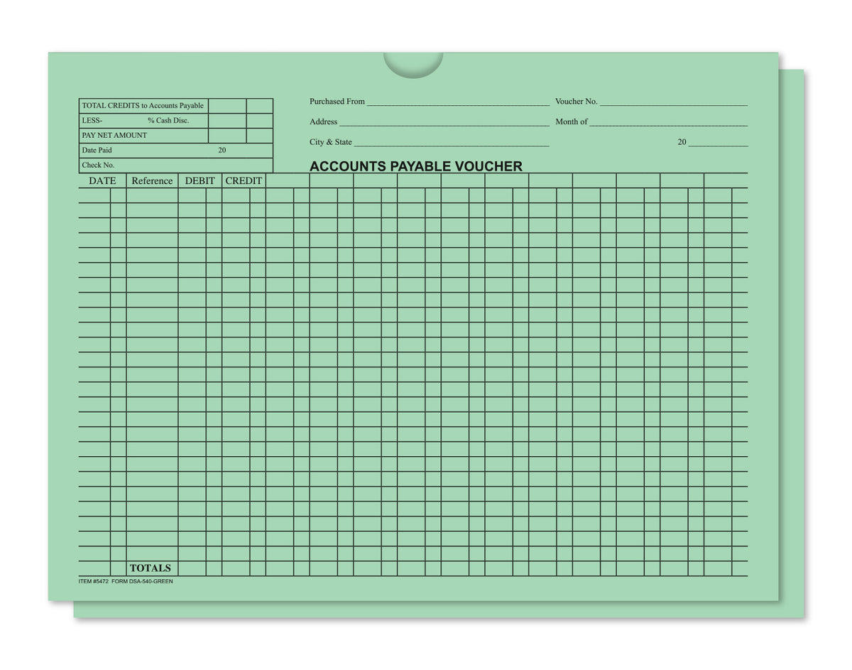 Accounts Payable Voucher Envelope in Green