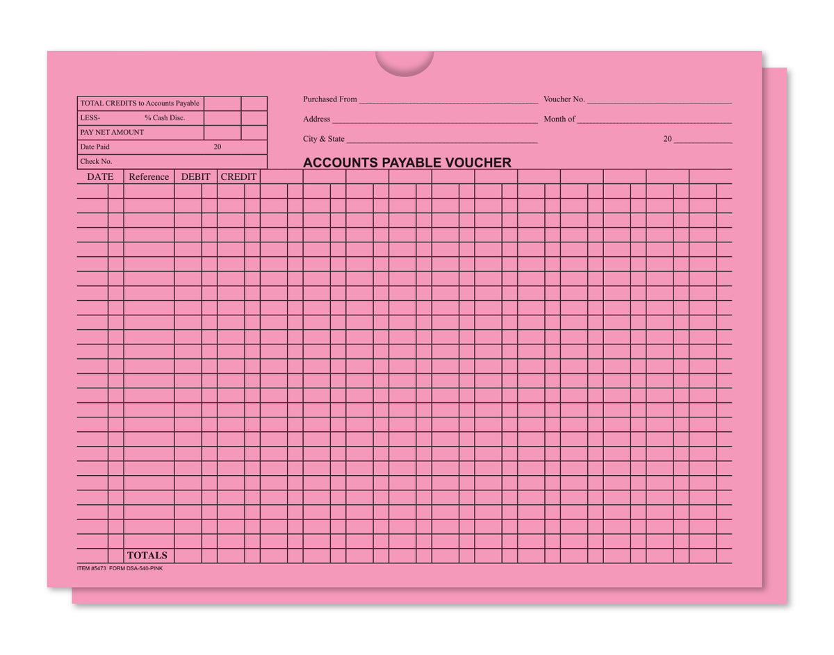 Accounts Payable Voucher Envelope in Pink