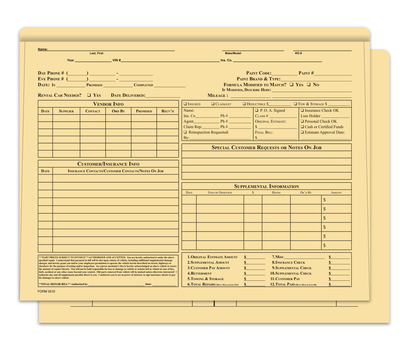 Heavy Duty Body Shop Jacket Printed - Double Sided