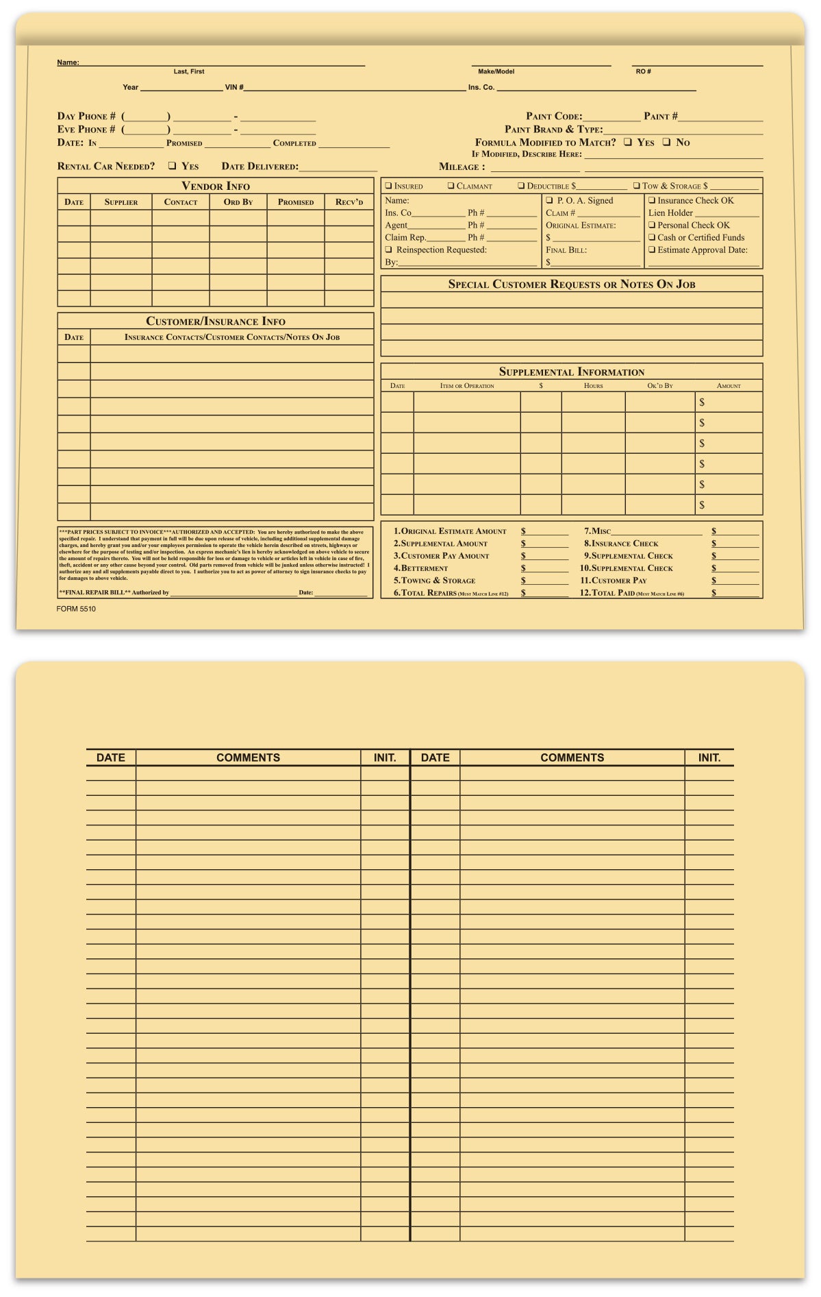 Heavy Duty Body Shop Jacket Printed - Double Sided