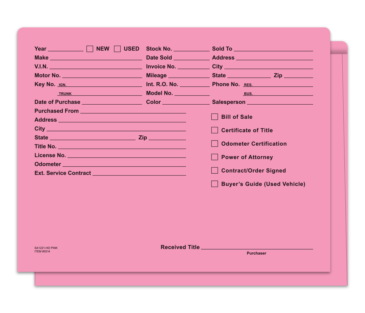 Heavy Duty Deal Envelopes Printed in Pink; image is a light pink colored deal envelope with black writing on it. www.flywheelnw.com
