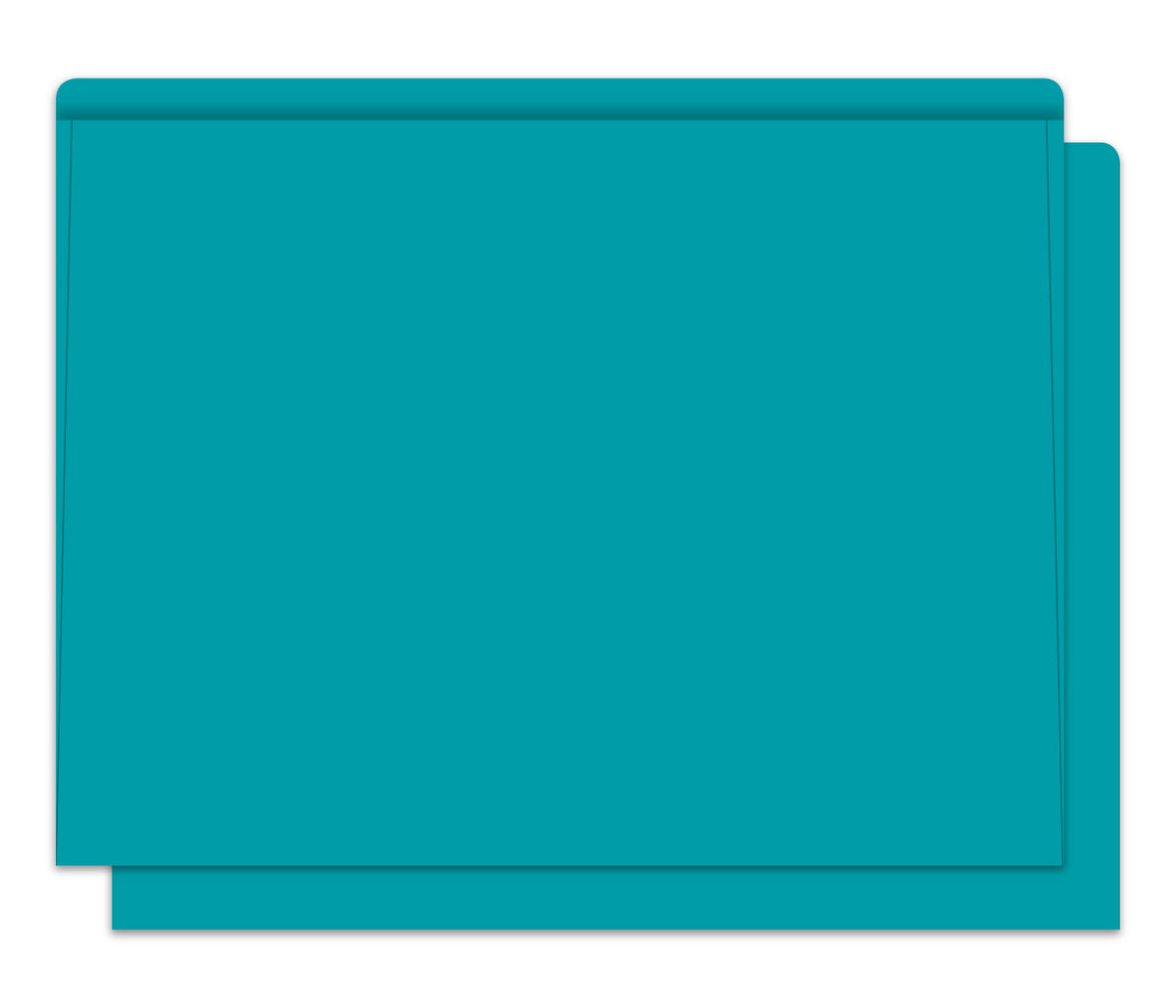 Heavy Duty Deal Envelopes (Jackets) Plain in Teal [Packs of 100]; image is a plain, teal-colored deal jacket. www.flywheelnw.com