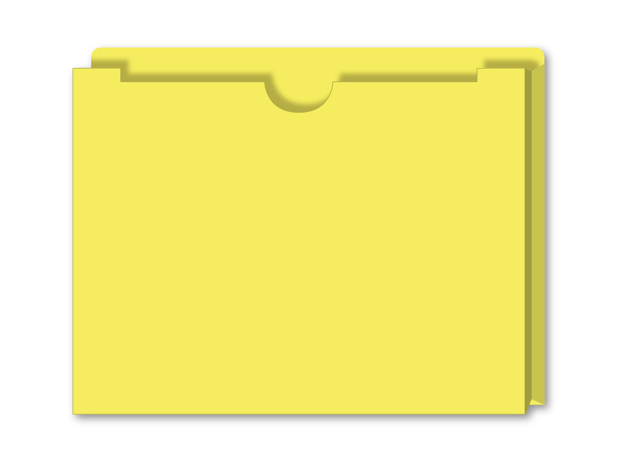 1&quot; Expandable Deal Jackets in Yellow; image is a yellow-colored expandable file folder. www.flywheelnw.com