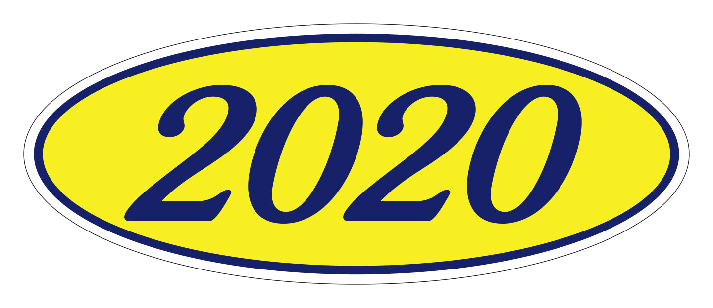 Oval Year Window Stickers- Year 2019