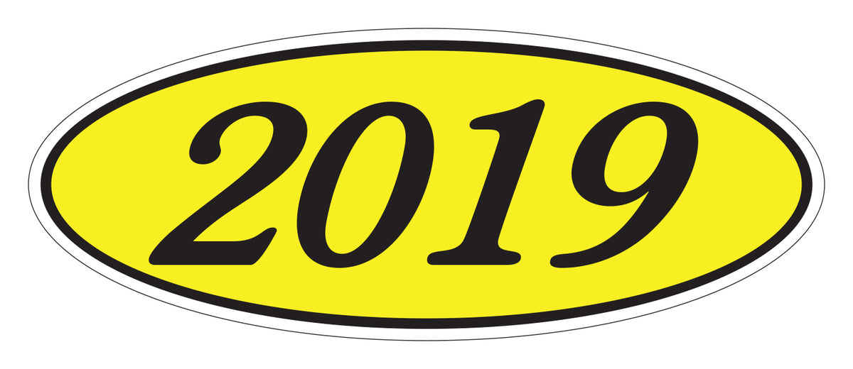 Oval Year Window Stickers