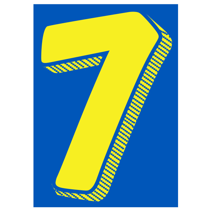 Number Window Stickers - 7-1/2&quot; Various Colors