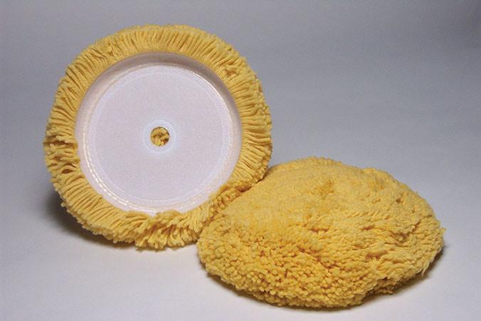 Velcro Yellow Wool Lt. Cut Buffing Pad - flywheelnw.com