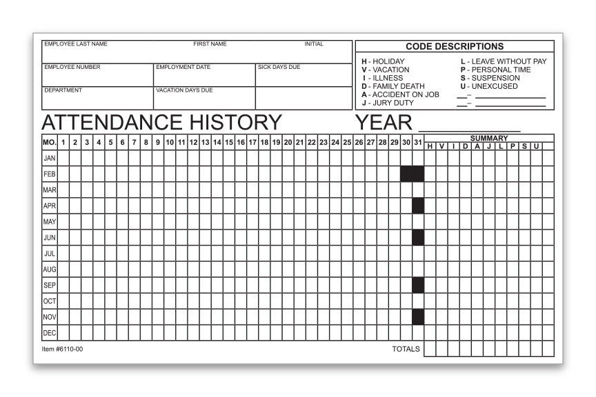 employee attendance sheet