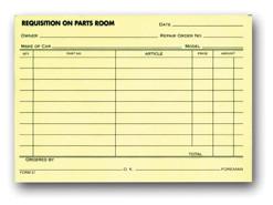 Parts Requisition Forms - Small - flywheelnw.com