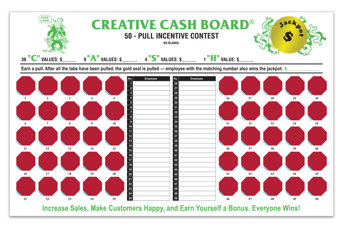 Incentive Cash Board - Creative Cash www.flywheelnw.com
