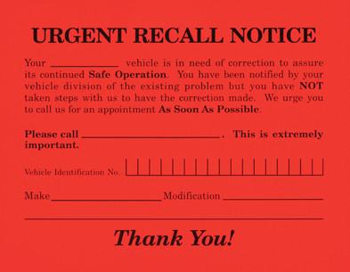Urgent Recall Notice - flywheelnw.com