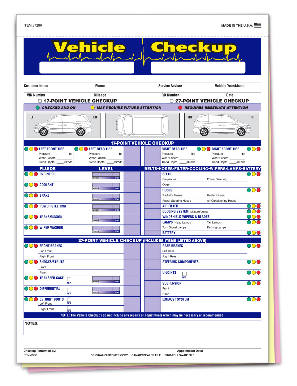 Multi-Point Inspection Forms - Generic Vehicle Cleanup www.flywheelnw.com