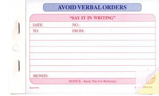 Avoid Verbal Orders Books - flywheelnw.com