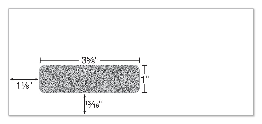 R-style envelope with window dimensions. www.flywheelnw.com
